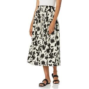 Moon River‎ Floral Tassel Tiered Pleated Midi Skirt Size XS Printed Floral Lined